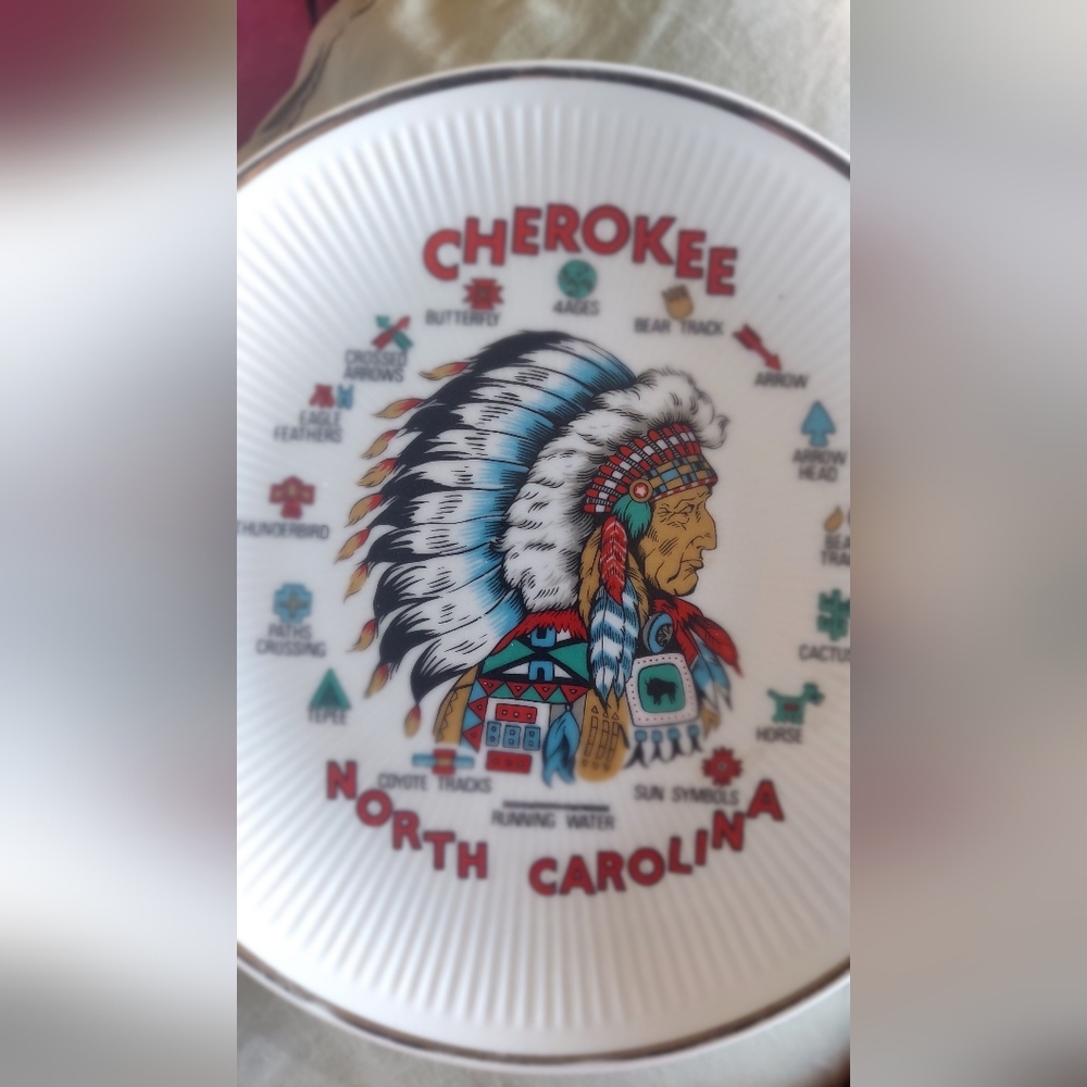 Cherokee North Carolina Souvenir Plate